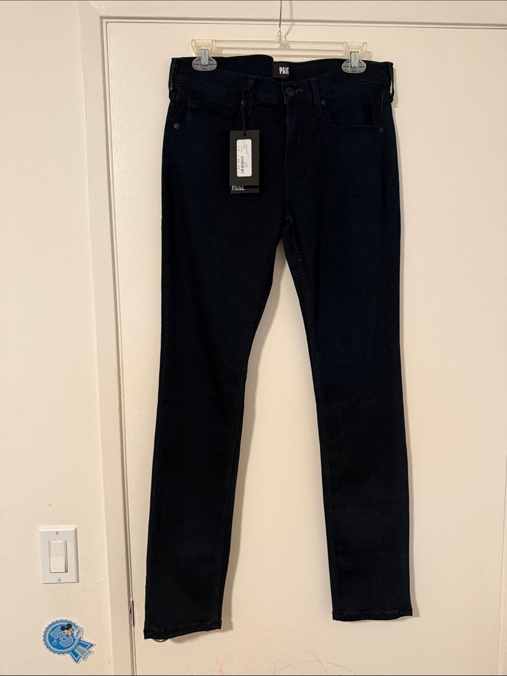 PAIGE Men’s Dark Blue Slim Straight Jeans